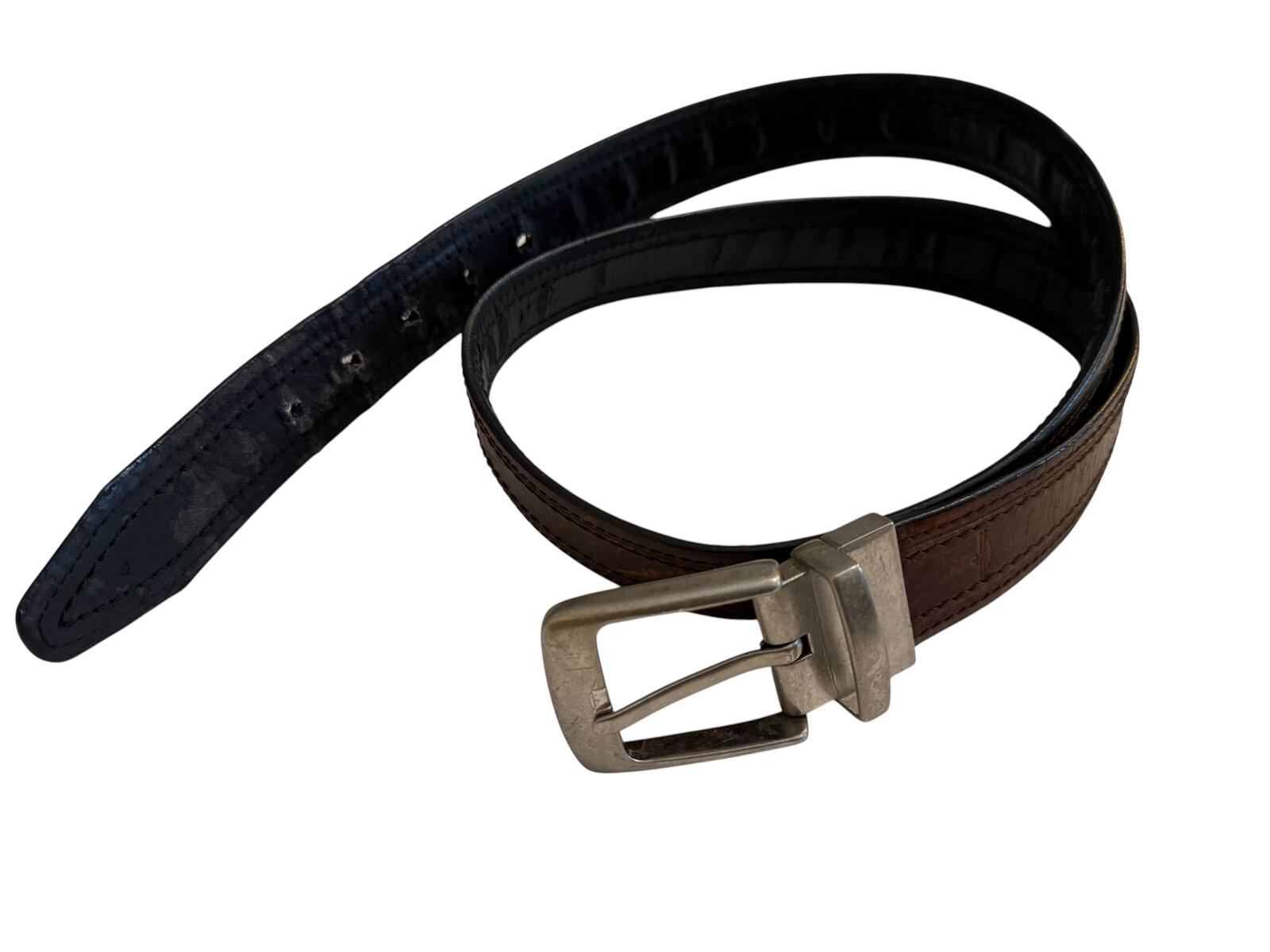 Genuine Leather Brown Belt with Silver Buckle
