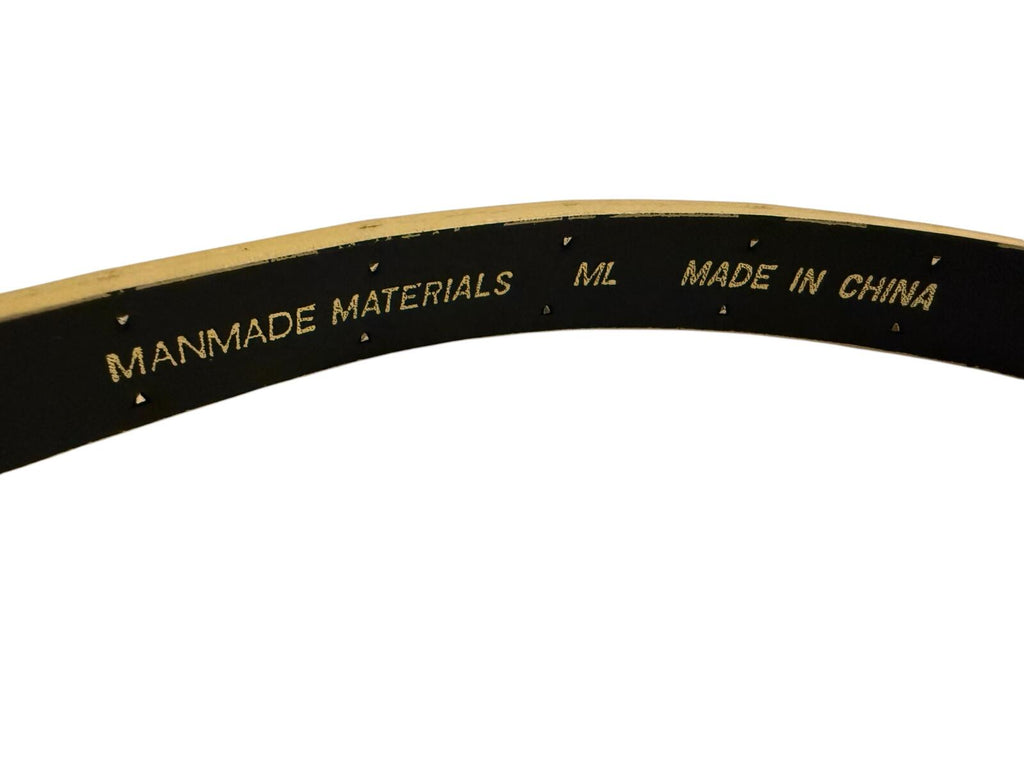 Gold Studded Faux Leather Belt with Gold Buckle