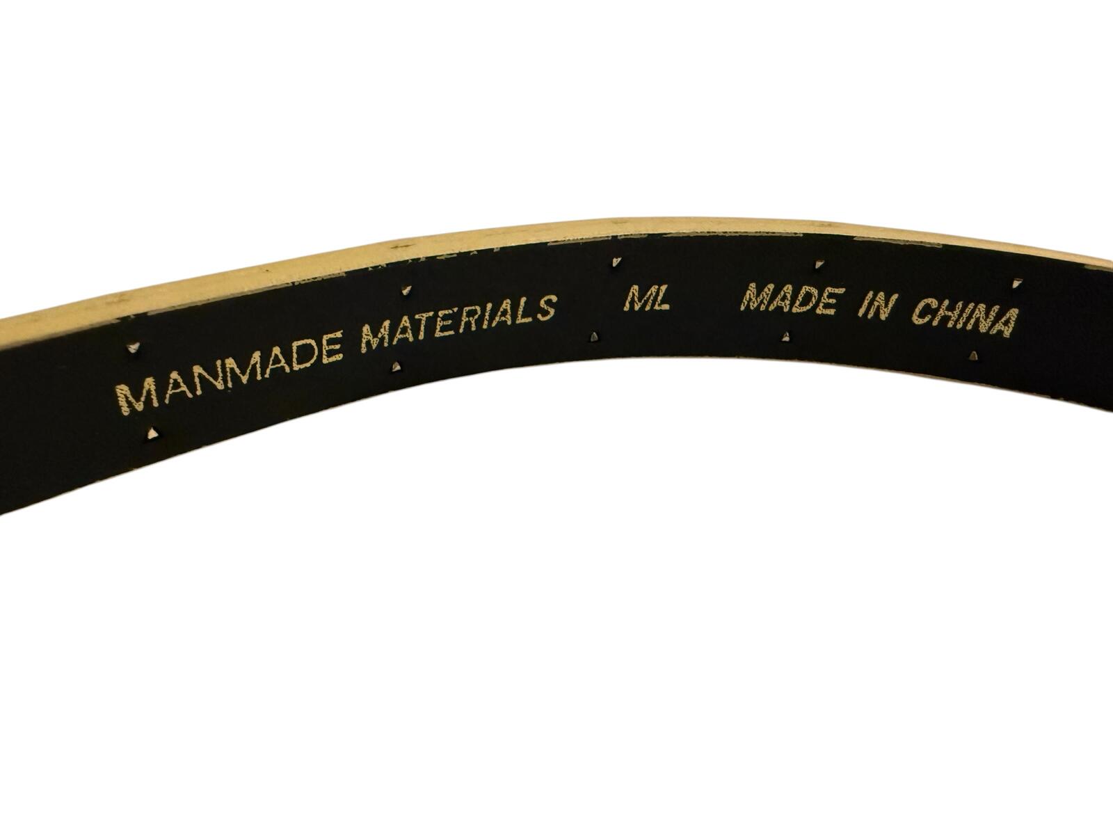 Gold Studded Faux Leather Belt with Gold Buckle