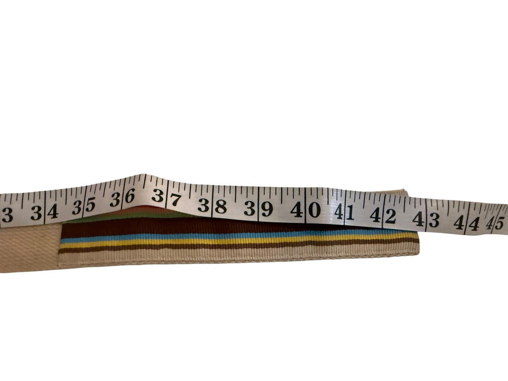 Striped Canvas Belt with Double D-Ring Buckle