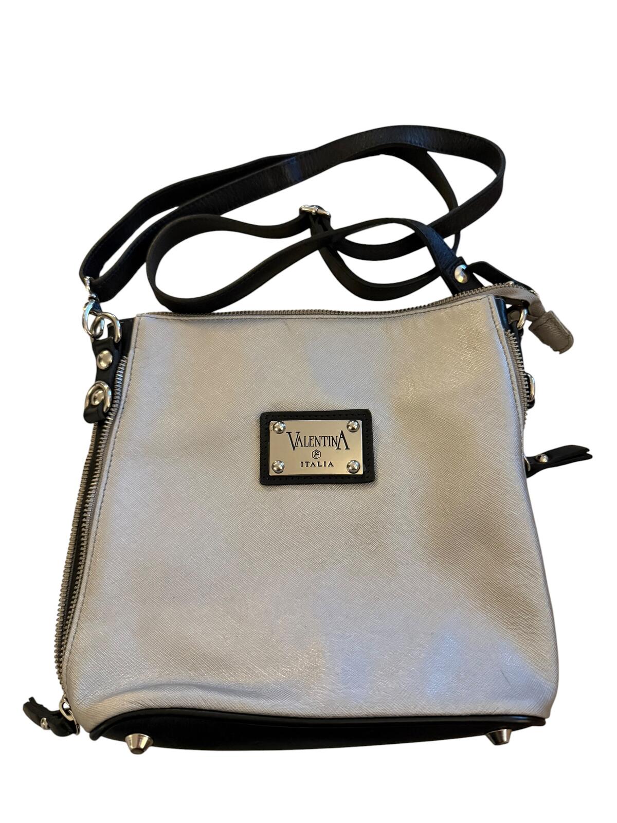Valentina Italia Crossbody Bag Silver and Black