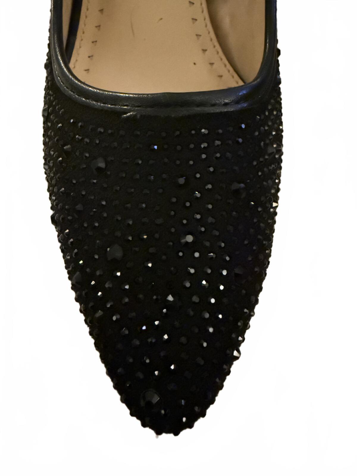 Adrienne Vittadini Black Embellished Pointed Toe Pumps