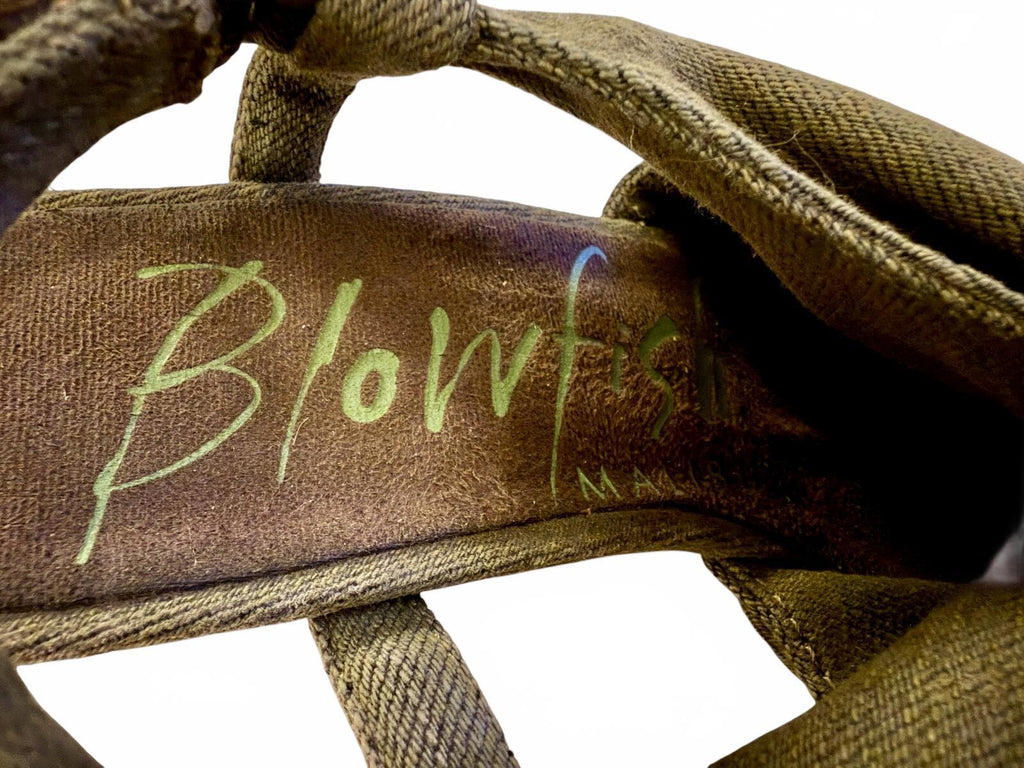 Blowfish Olive Green Slingback Wedge Sandals