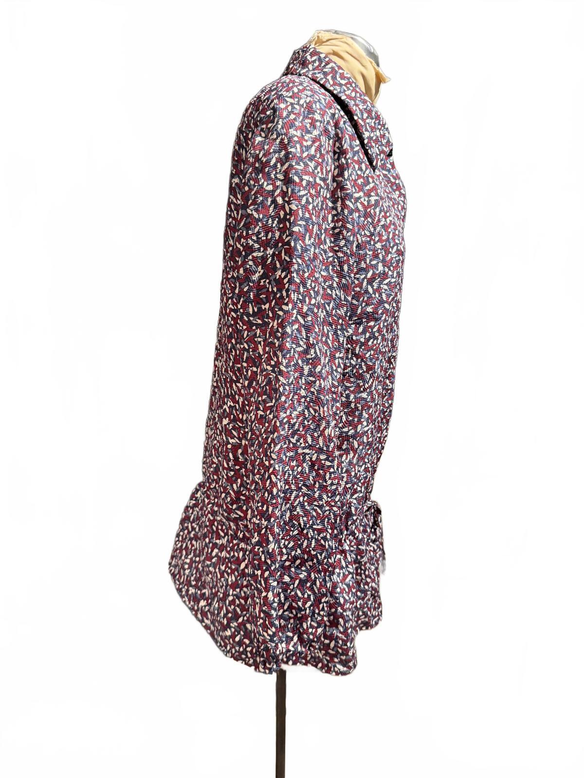 Tory Burch Long Sleeve Printed Blouse Tunic with Hip Drawstring