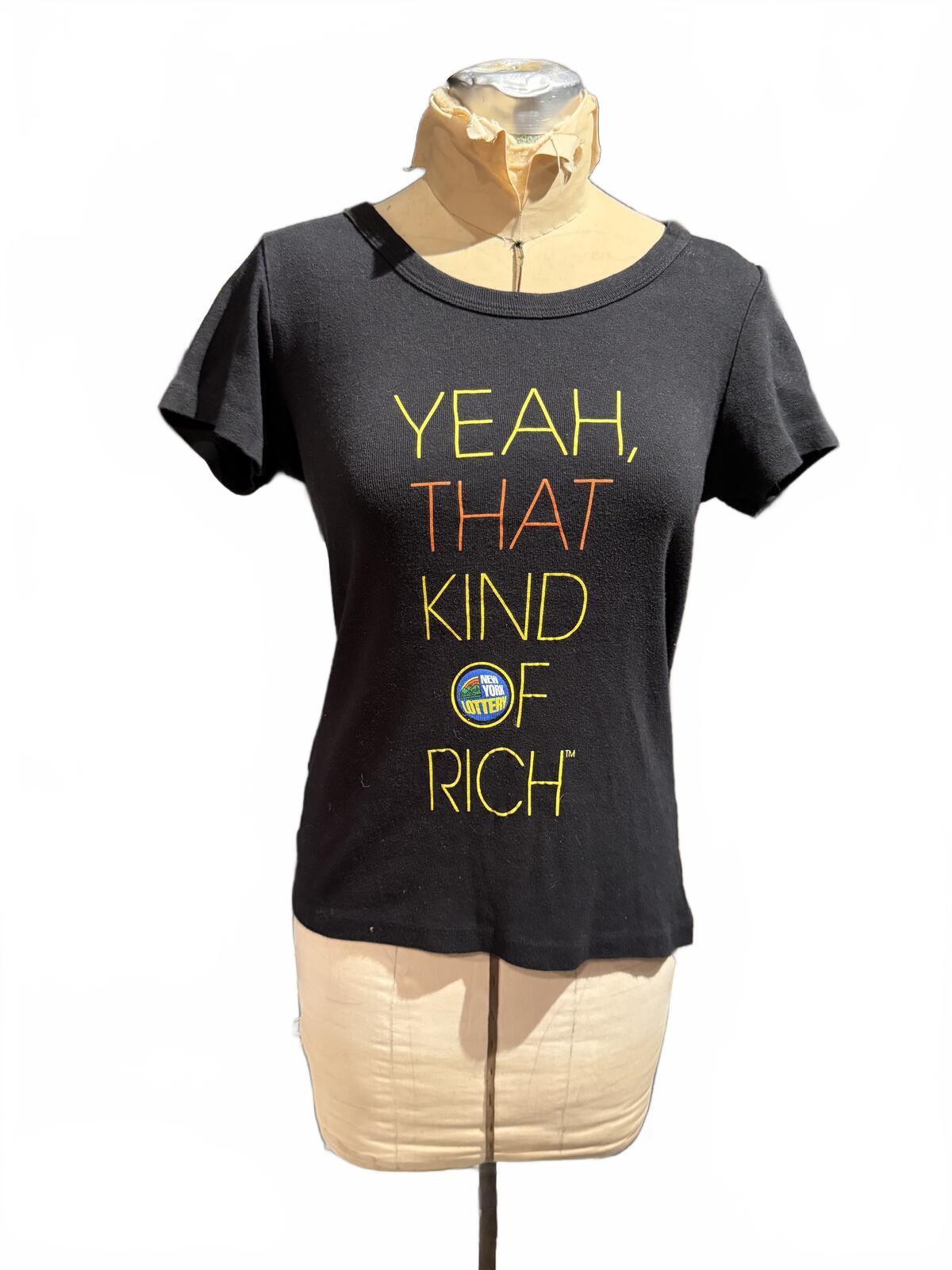 Black Graphic Tee with 'YEAH, THAT KIND OF RICH' Text