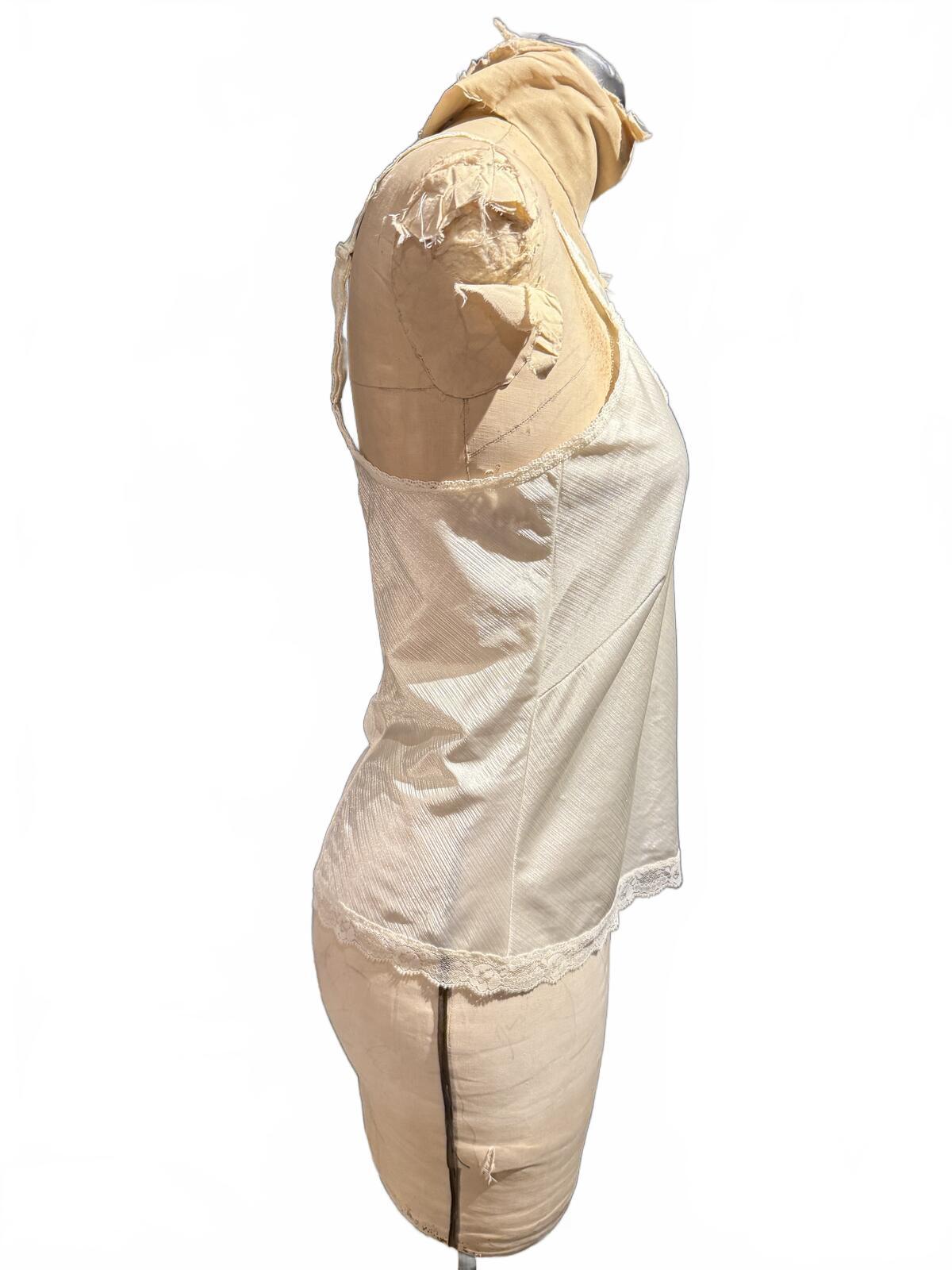 Sears Vintage Cream Lace Trim Cami Top