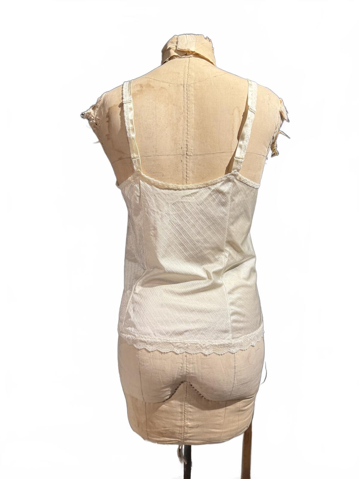 Sears Vintage Cream Lace Trim Cami Top
