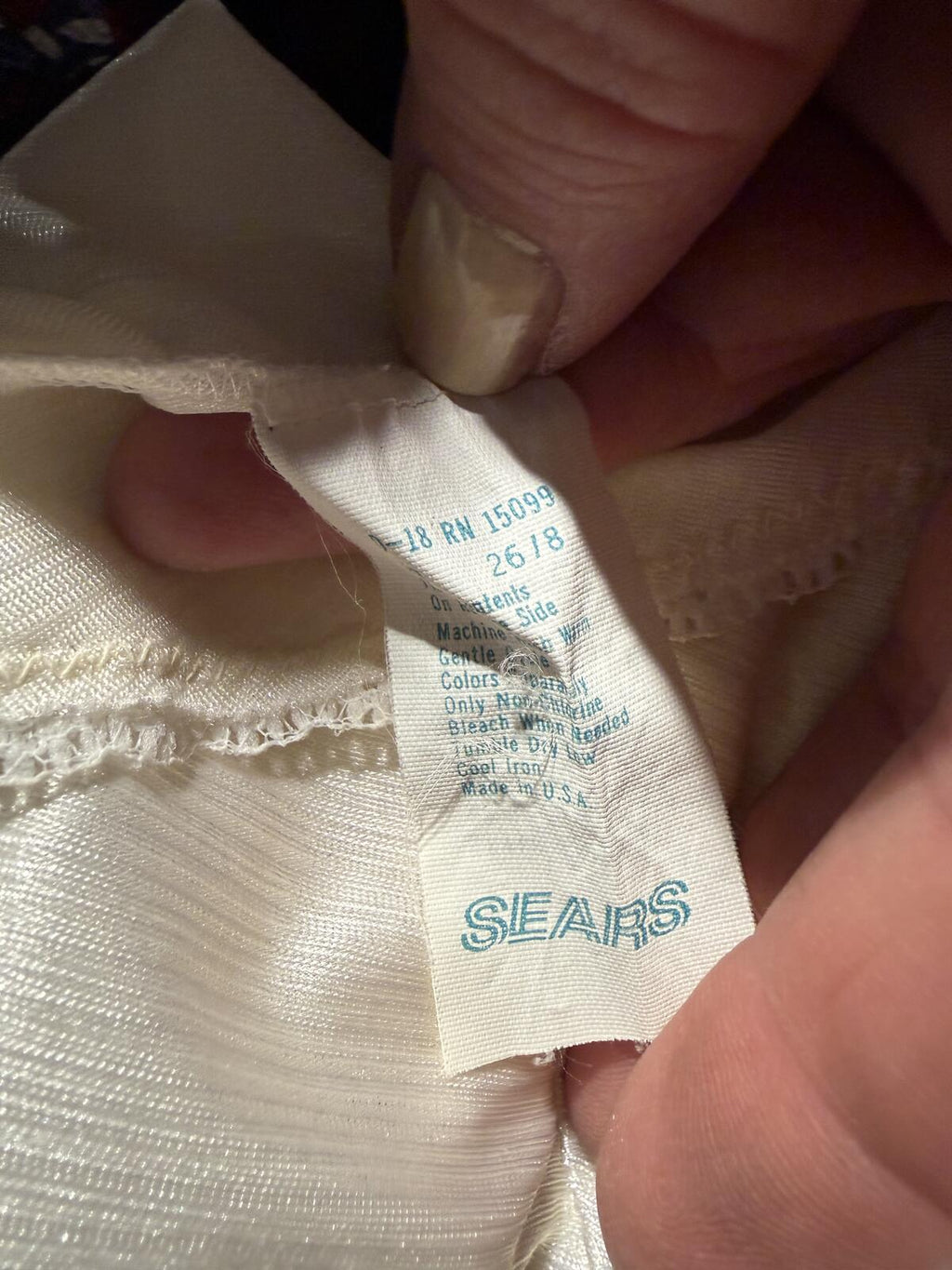 Sears Vintage Cream Lace Trim Cami Top