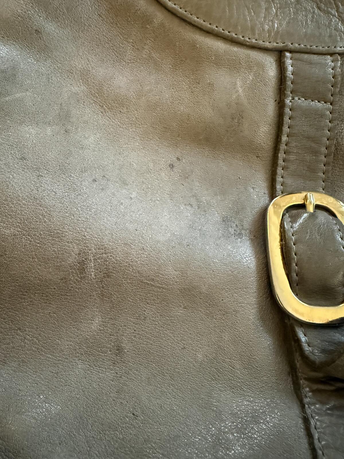 Foley + Corinna Gray Leather Tote Bag with Gold Hardware
