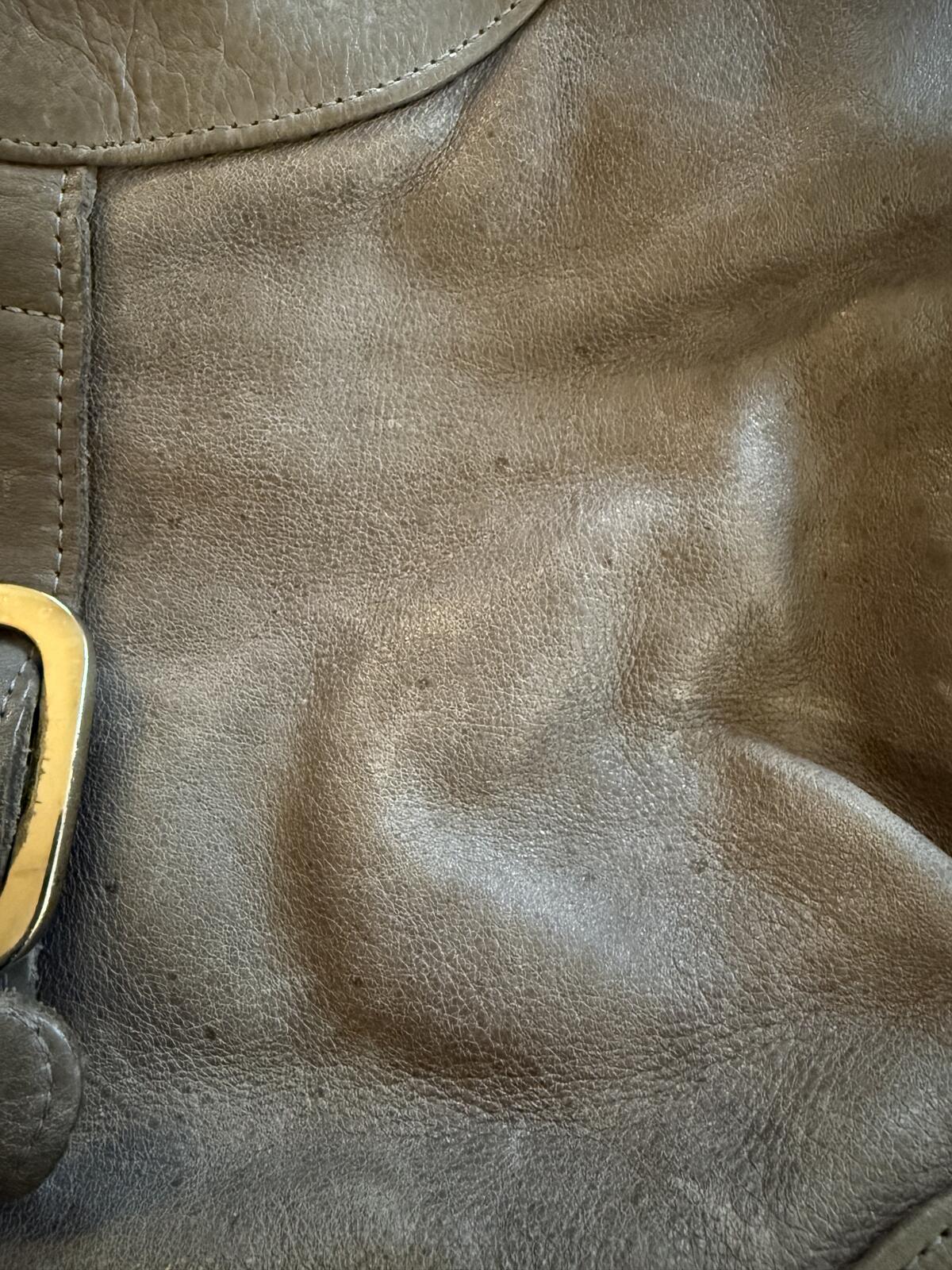 Foley + Corinna Gray Leather Tote Bag with Gold Hardware