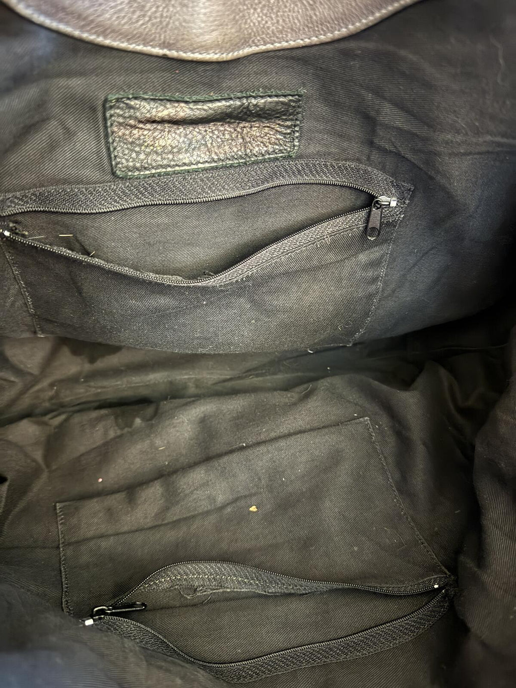 Foley + Corinna Gray Leather Tote Bag with Gold Hardware