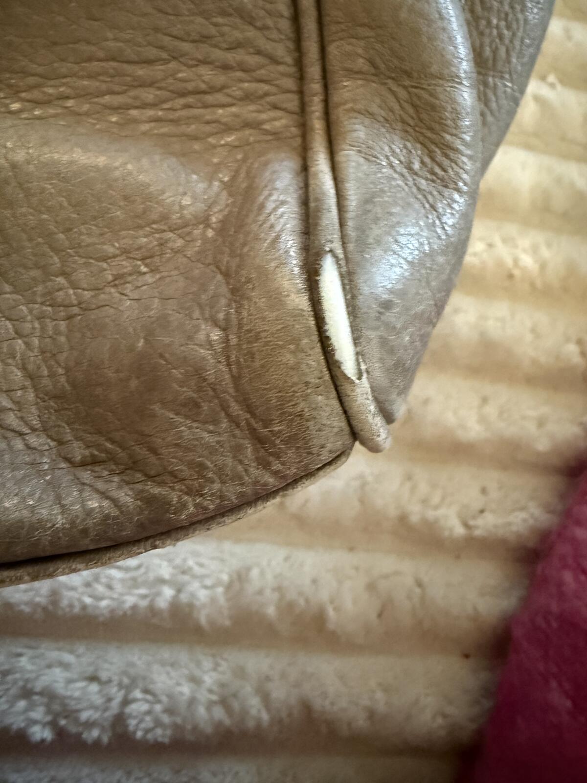 Foley + Corinna Gray Leather Tote Bag with Gold Hardware