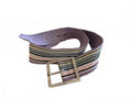 Striped Purple and Pink Rhinestone Buckle Belt