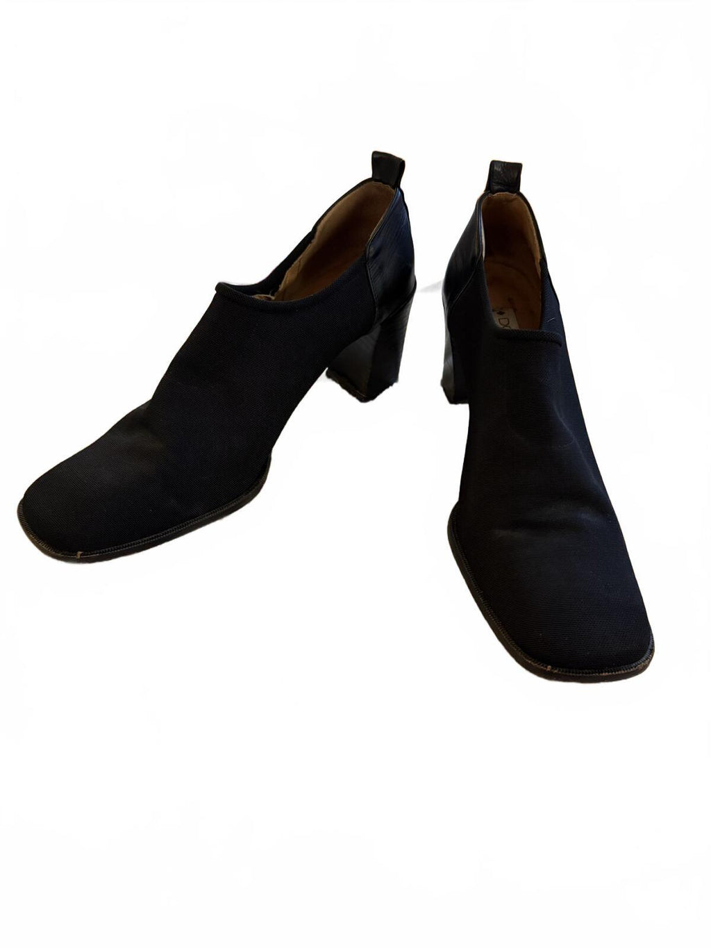 Donald J Pliner Black Leather Block Heel Shoes