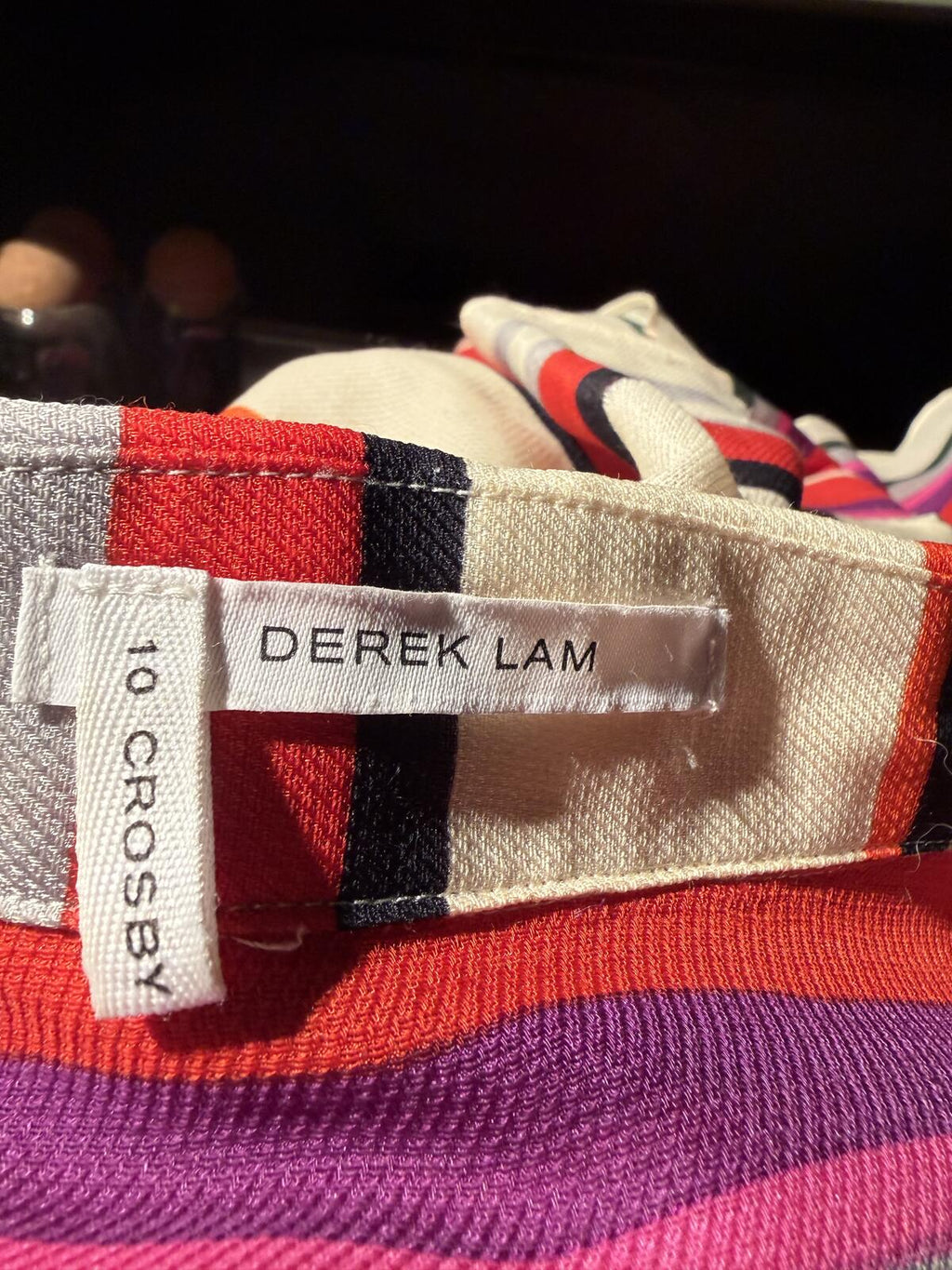 Derek Lam Silk and Wool Multicolor Striped Button-Up Shirt