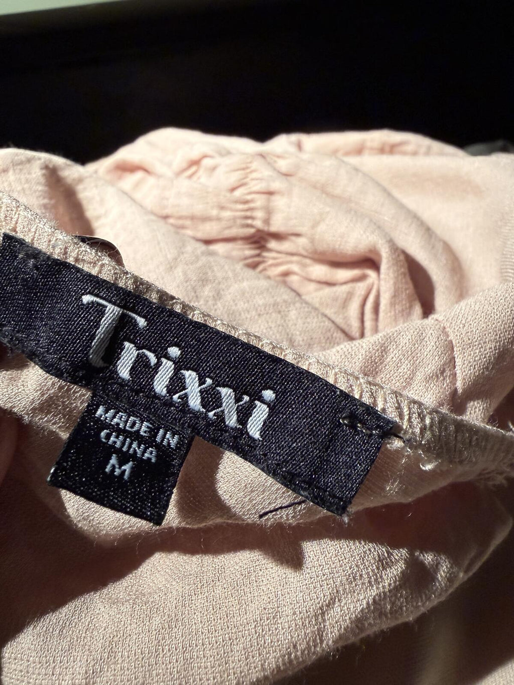 Trixxi Light Pink Puff Sleeve Tiered Mini Dress