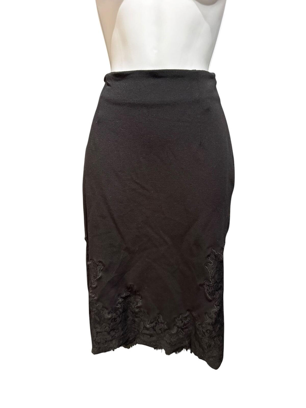 Body by Victoria Black Lace Hem Stretch Pencil Skirt