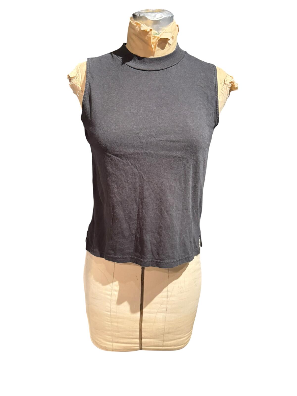Everlane Sleeveless Black Mock Neck Top
