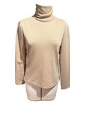Eric Gaskins Beige Turtleneck Long Sleeve Sweater