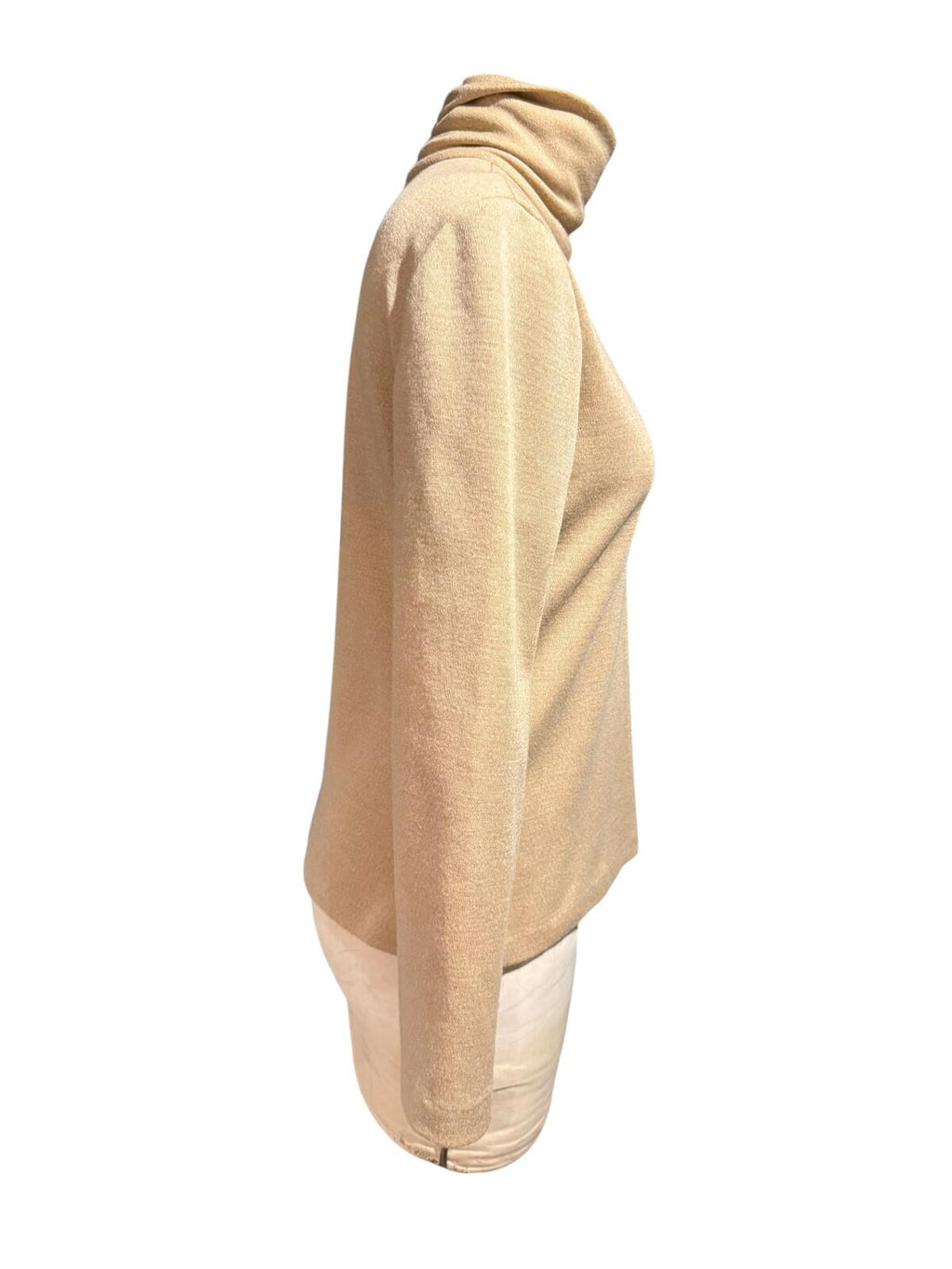 Eric Gaskins Beige Turtleneck Long Sleeve Sweater