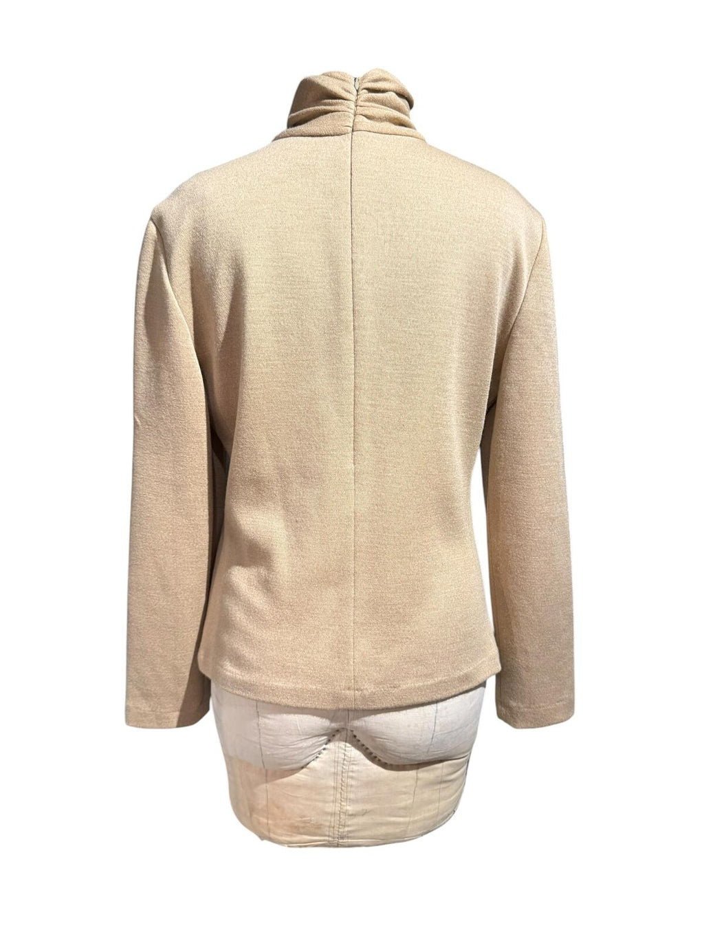 Eric Gaskins Beige Turtleneck Long Sleeve Sweater