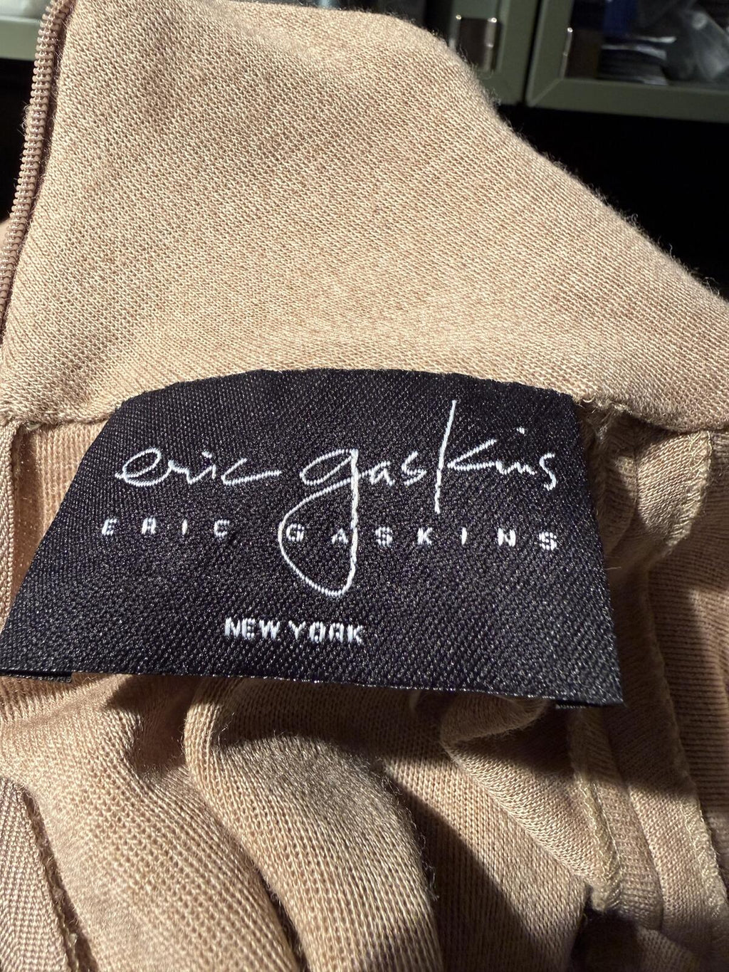 Eric Gaskins Beige Turtleneck Long Sleeve Sweater
