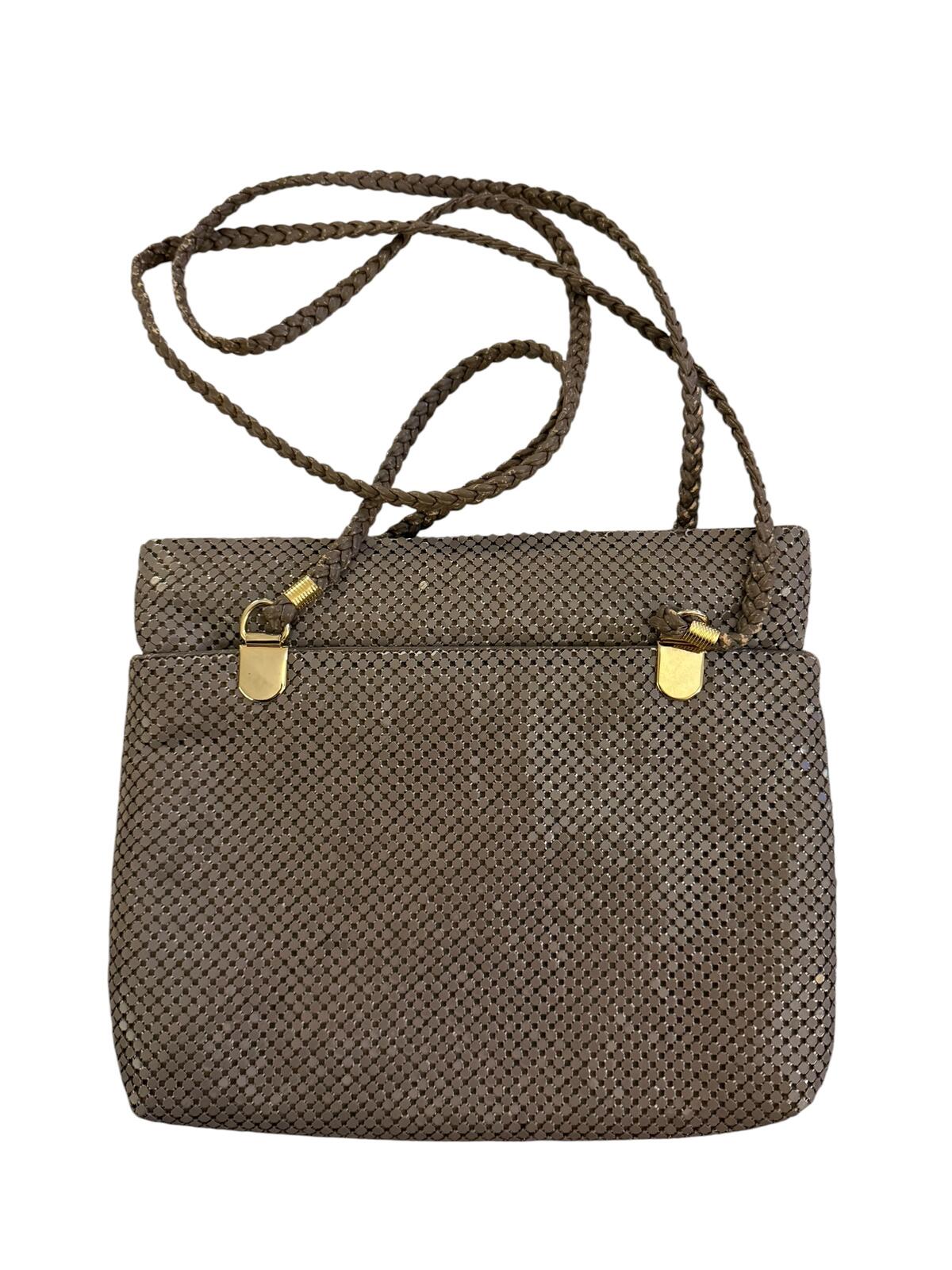 Y & S Vintage Mesh Shoulder Bag with Braided Strap and Gold Hardware