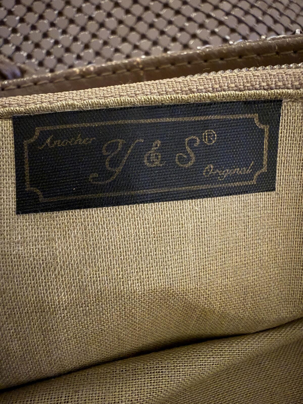 Y & S Vintage Mesh Shoulder Bag with Braided Strap and Gold Hardware