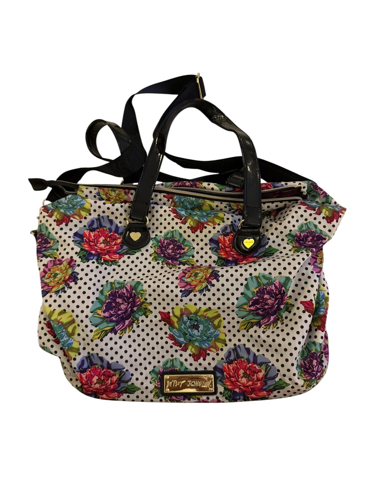 Betsey Johnson Floral Polka Dot Tote Bag