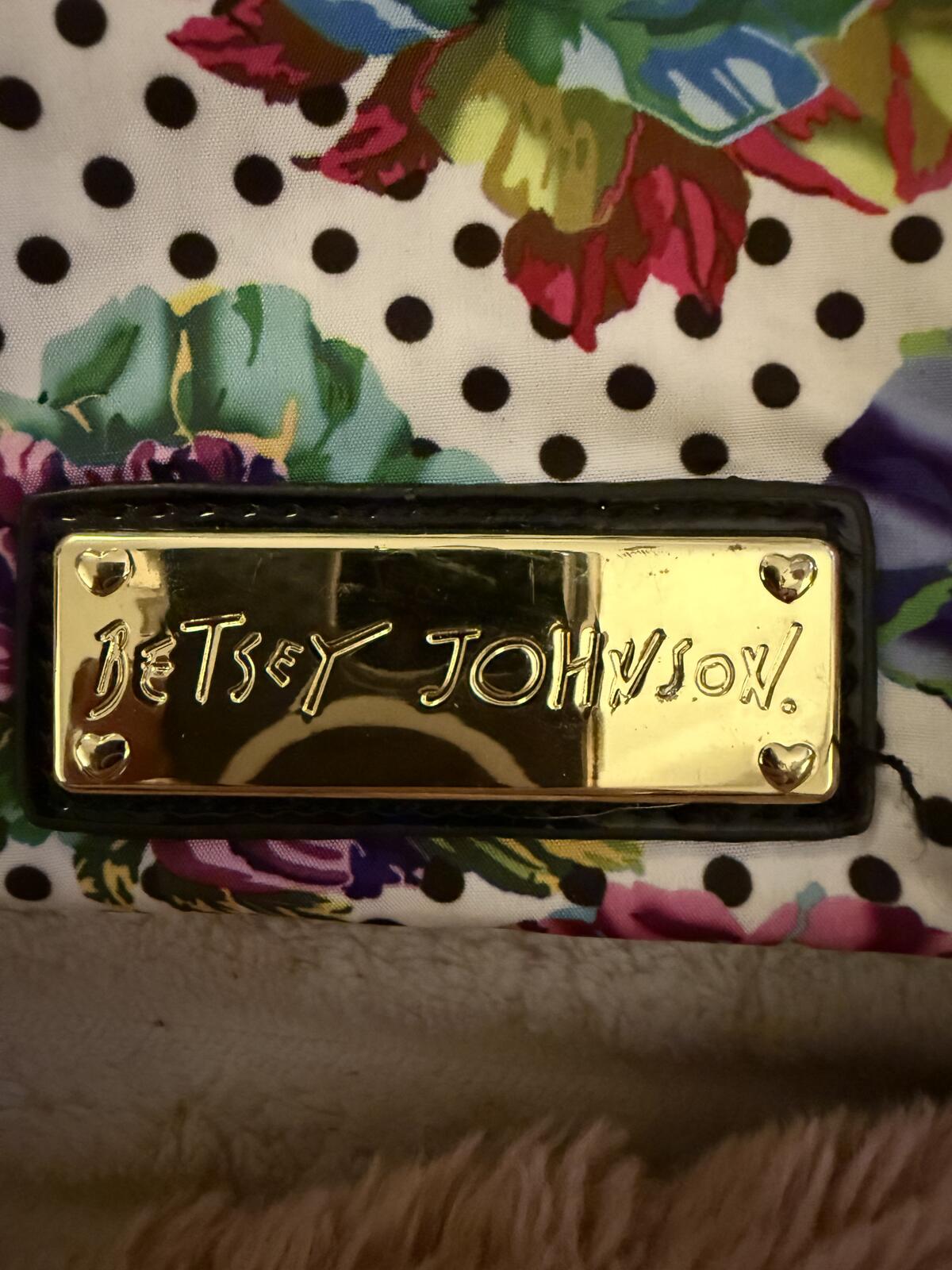 Betsey Johnson Floral Polka Dot Tote Bag