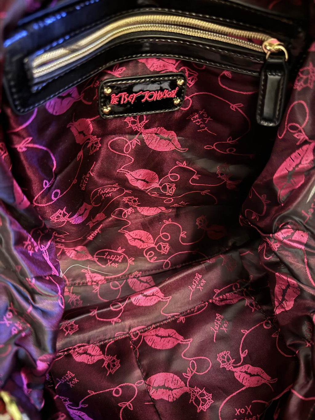 Betsey Johnson Floral Polka Dot Tote Bag
