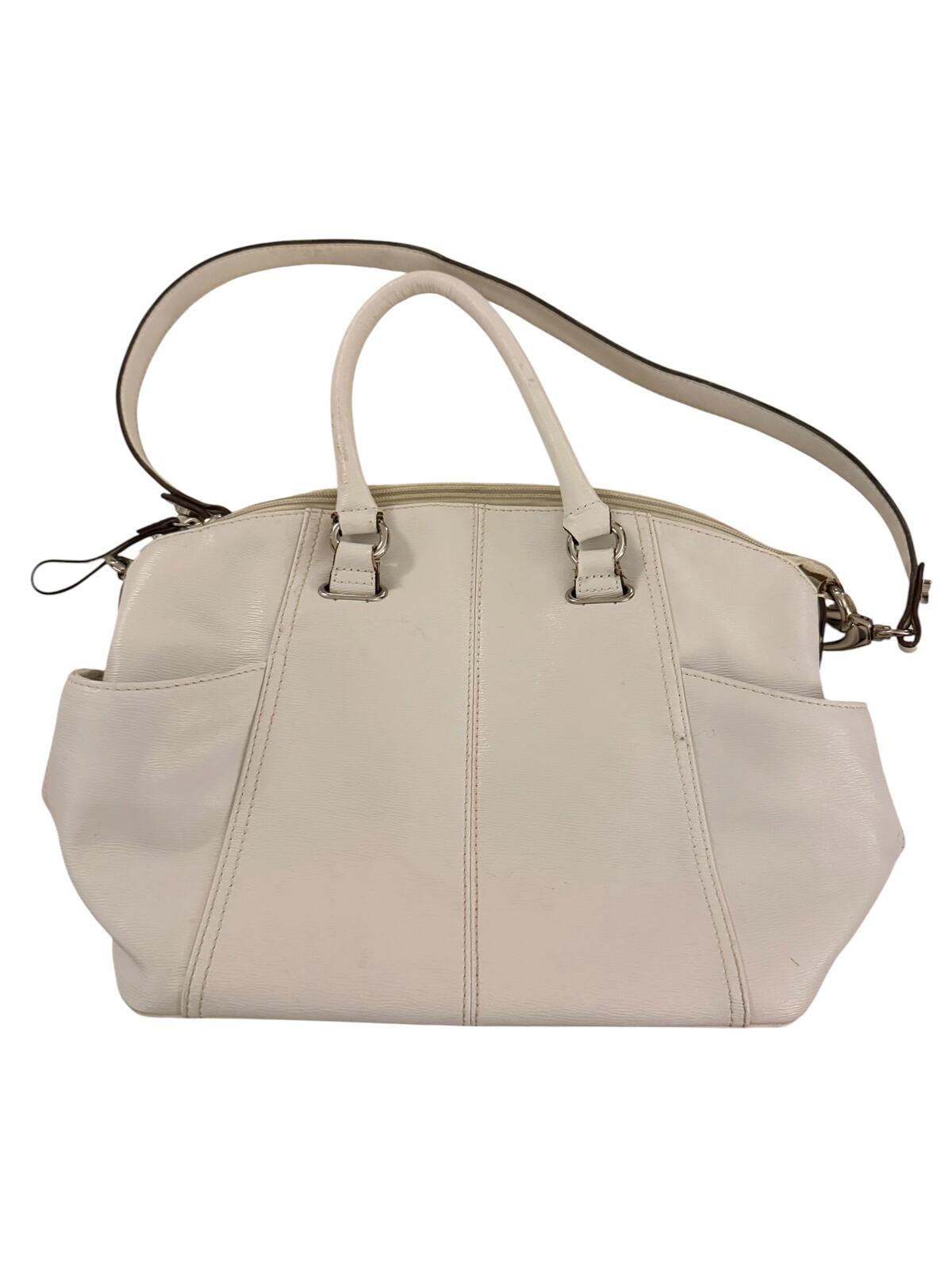Tignanello Cream Leather Shoulder/Handbag with Side Pockets