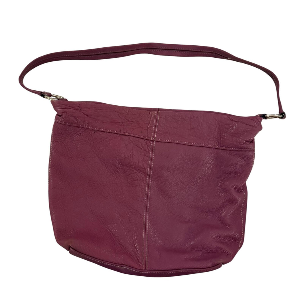 Plum Leather Shoulder Bag