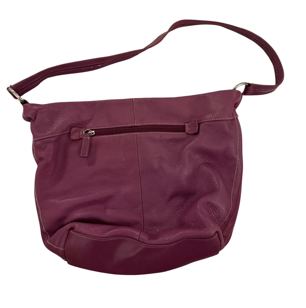Plum Leather Shoulder Bag