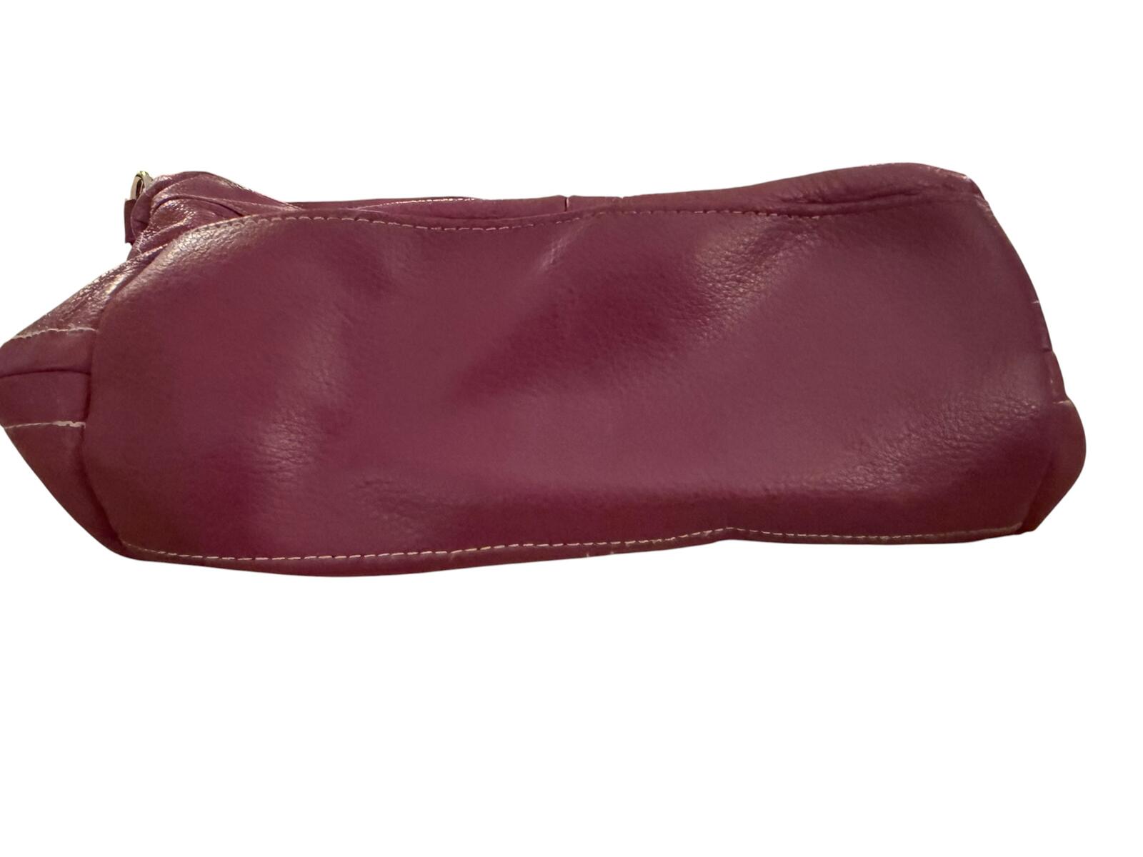 Plum Leather Shoulder Bag
