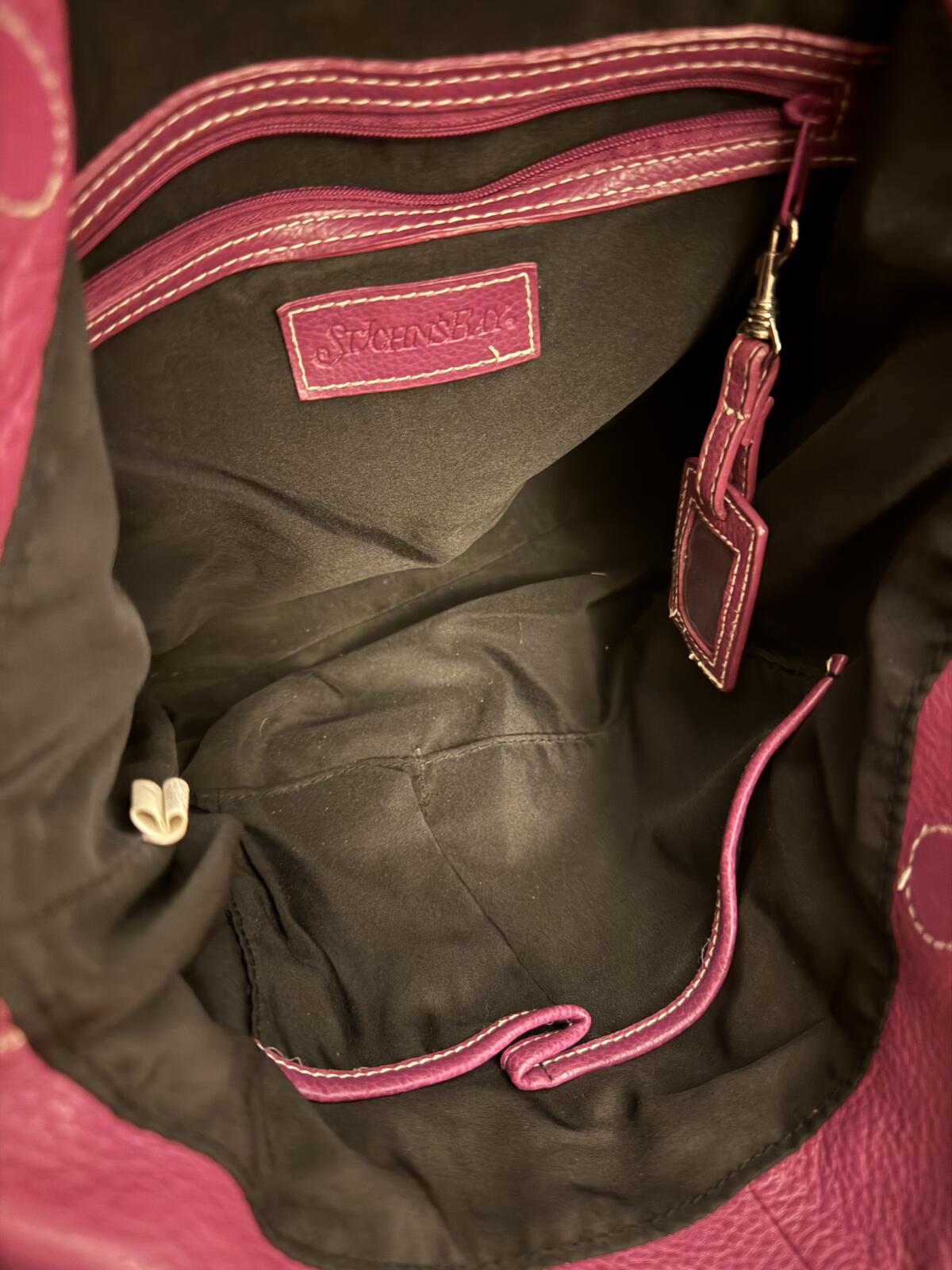 Plum Leather Shoulder Bag