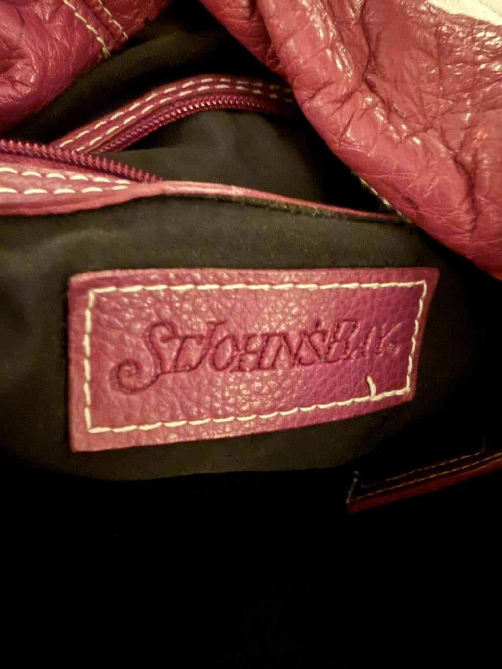 Plum Leather Shoulder Bag