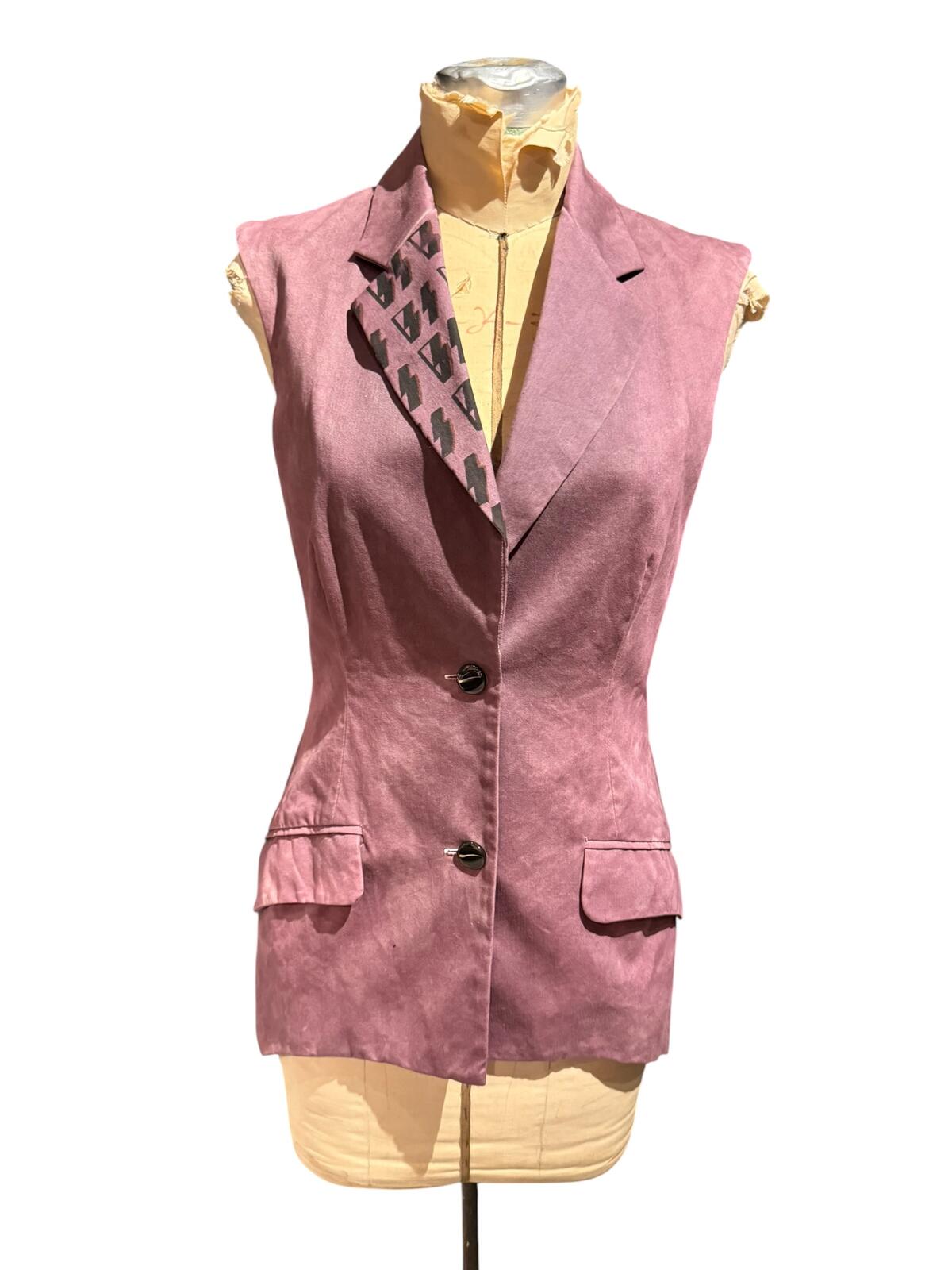 Bohemian Society Sleeveless Pink Blazer Vest