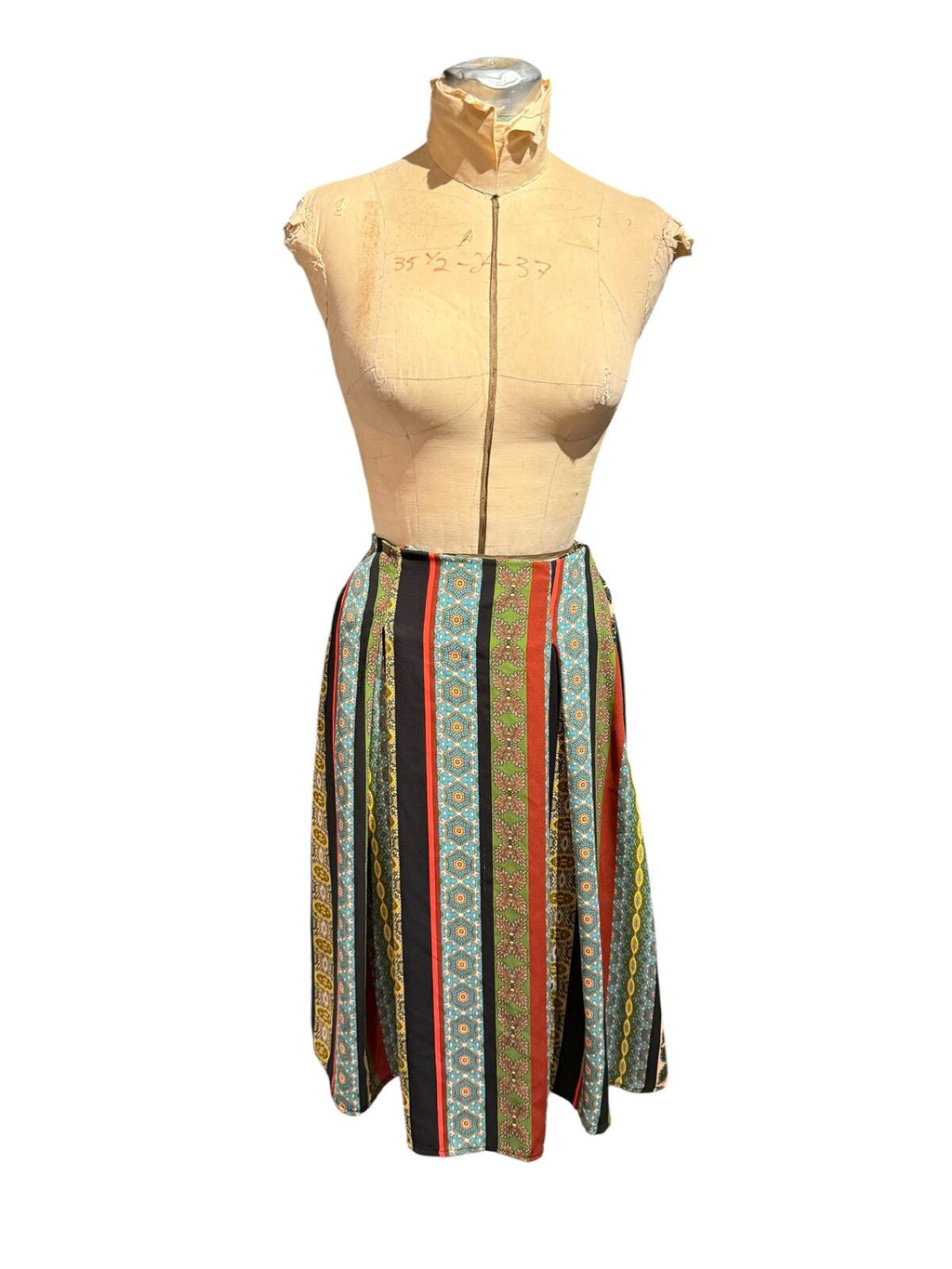 Eri + Ali Multi-Color Striped Midi Skirt