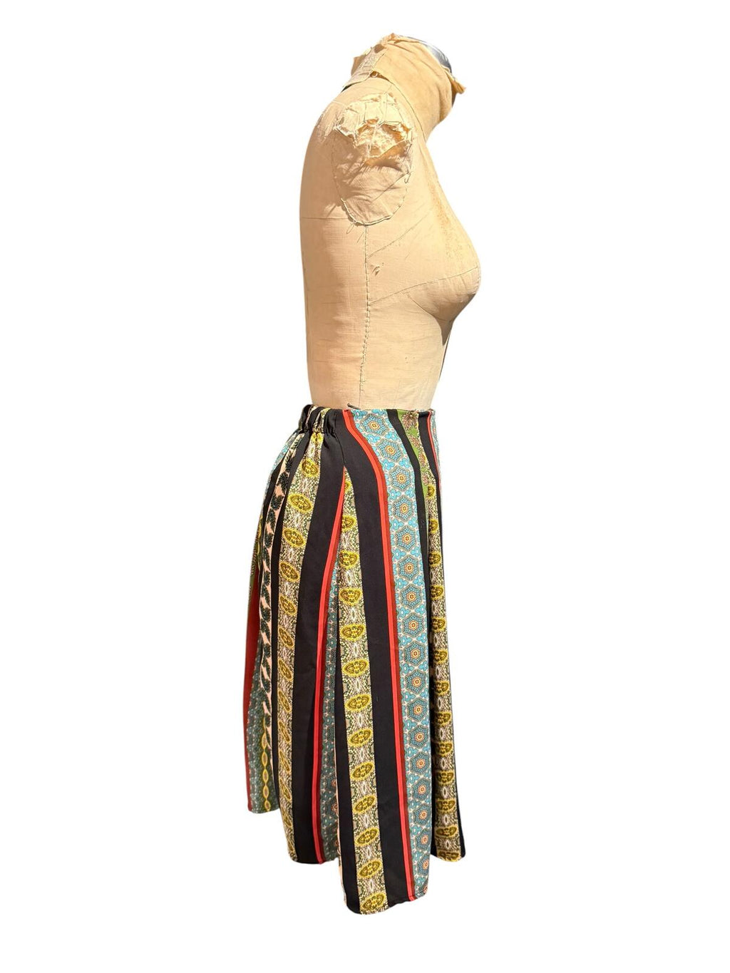 Eri + Ali Multi-Color Striped Midi Skirt