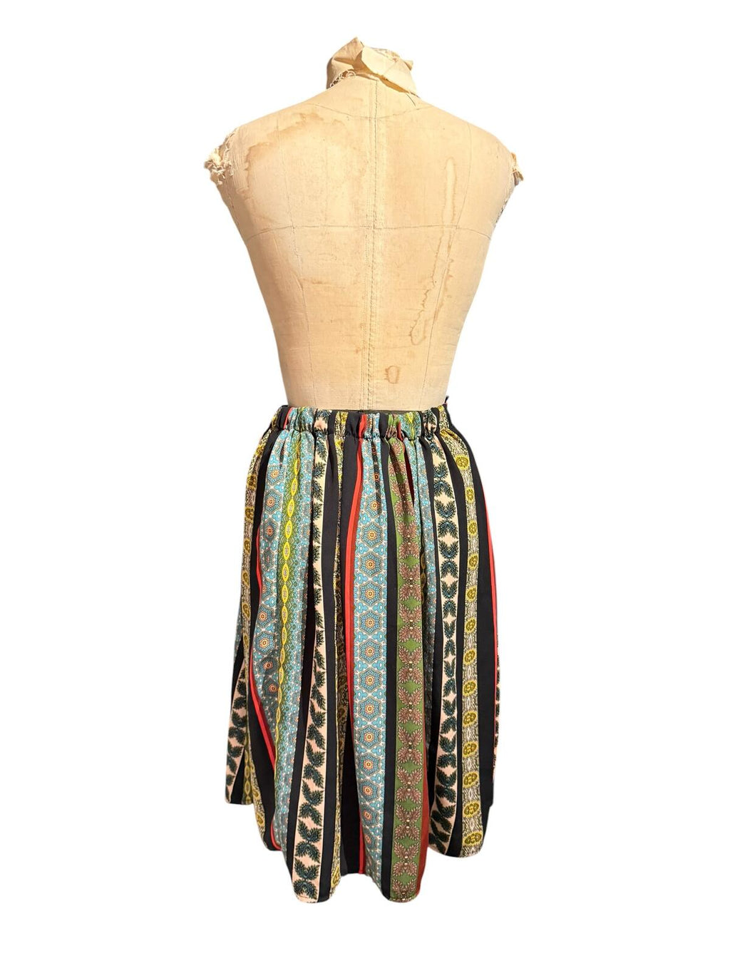 Eri + Ali Multi-Color Striped Midi Skirt