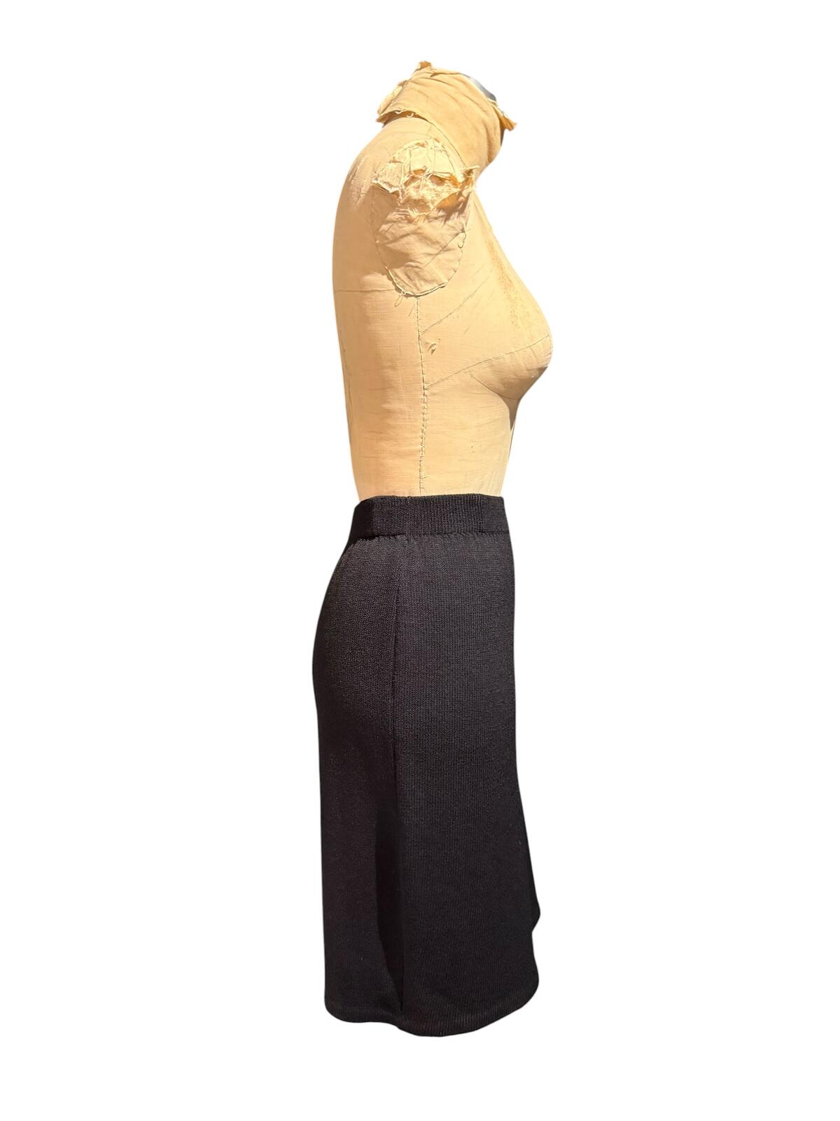 St. John Classic Black Knee-Length Knit Skirt
