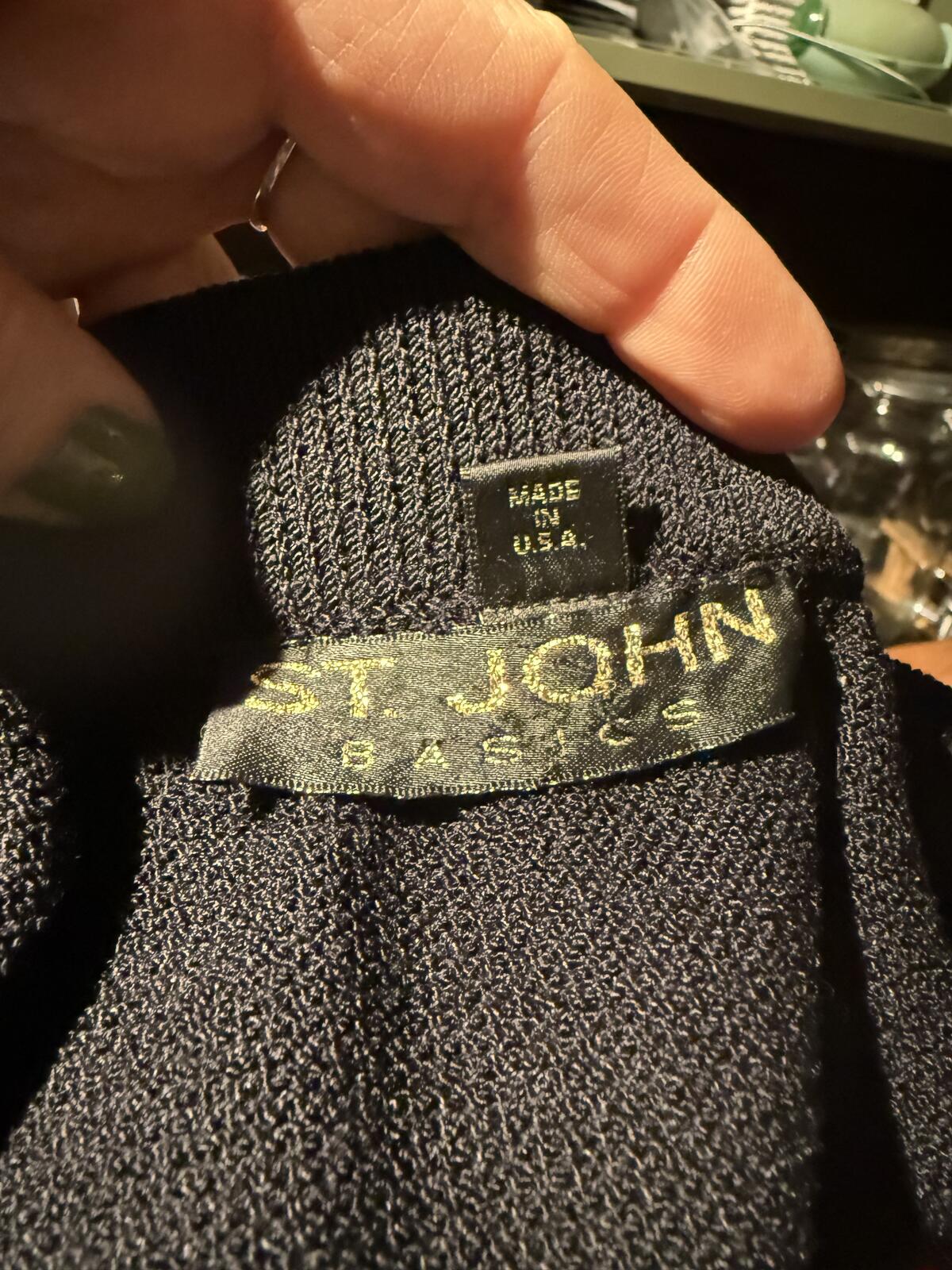 St. John Classic Black Knee-Length Knit Skirt