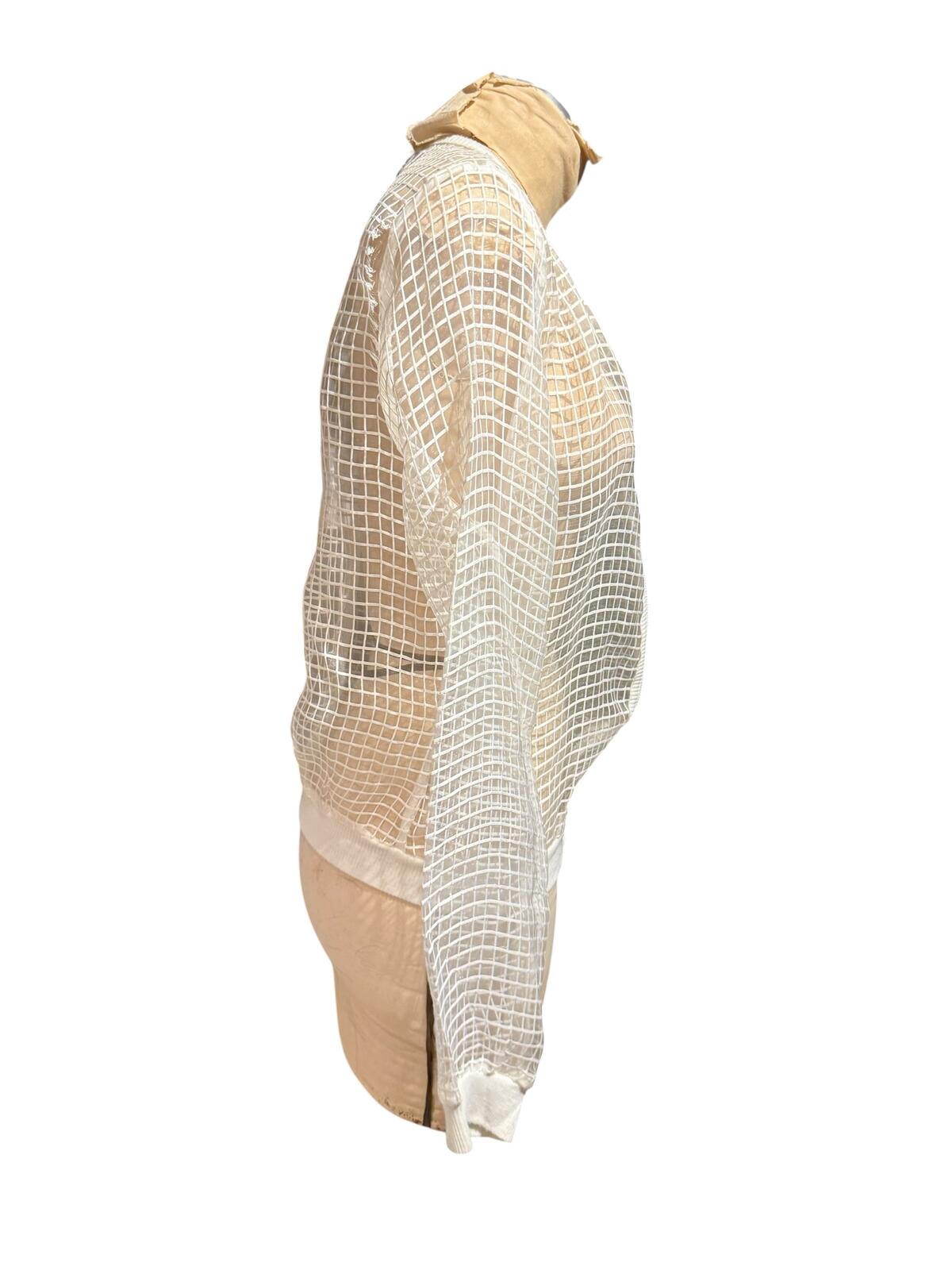 UFO Sheer White Mesh Zip-Up Jacket
