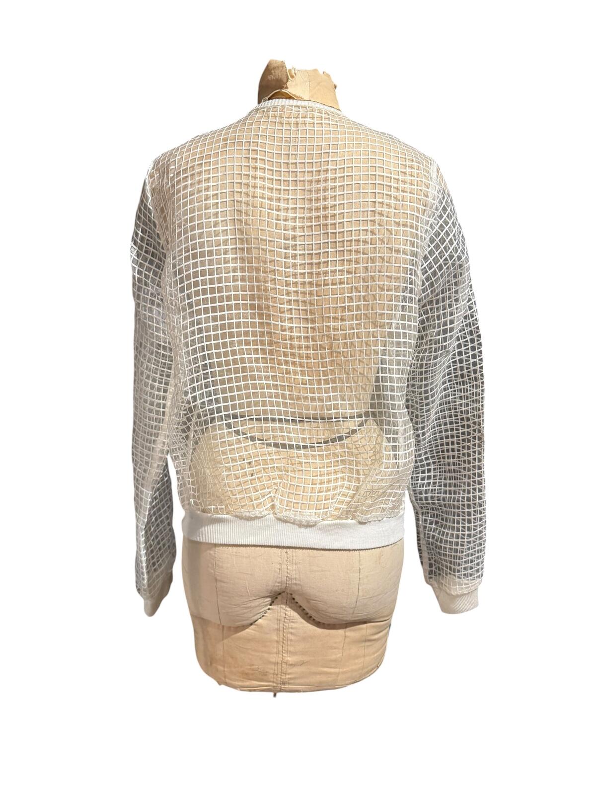 UFO Sheer White Mesh Zip-Up Jacket