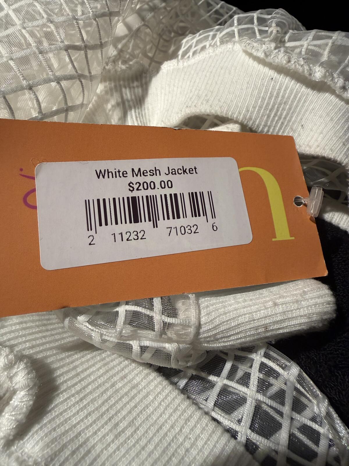 UFO Sheer White Mesh Zip-Up Jacket