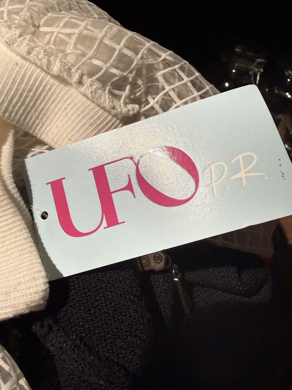 UFO Sheer White Mesh Zip-Up Jacket