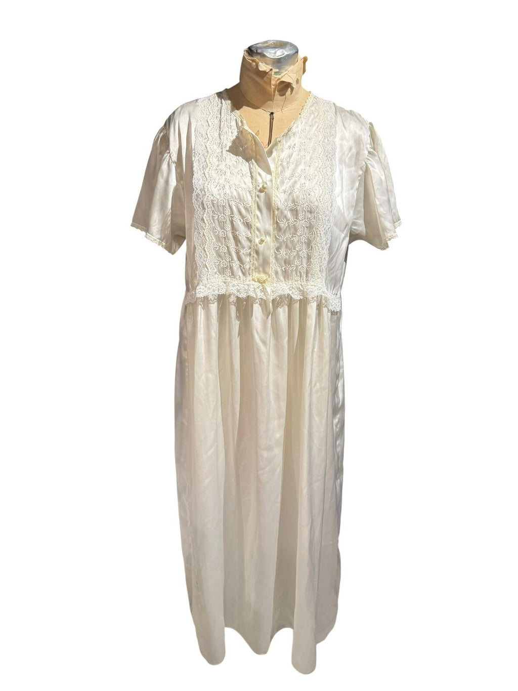Lily of France Vintage Ivory Satin Nightgown