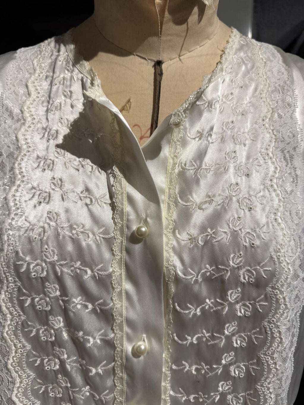 Lily of France Vintage Ivory Satin Nightgown
