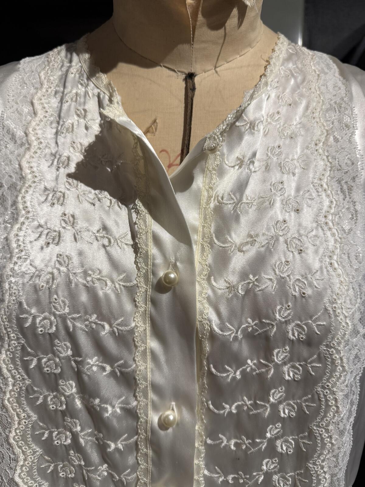 Lily of France Vintage Ivory Satin Nightgown